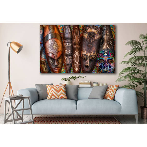 Bless international Abstract African Wall Art Masai Canvas Print